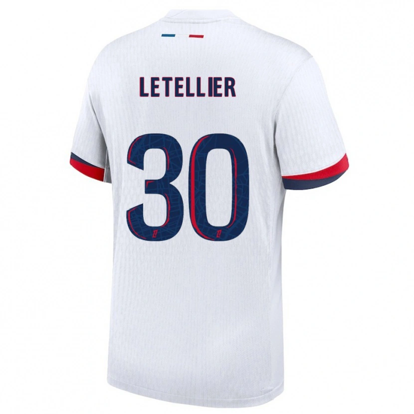 Danxen Barn Alexandre Letellier #30 Hvit Rød Bortetrøye Drakt Trøye 2025/26 Skjorter T-Skjorte