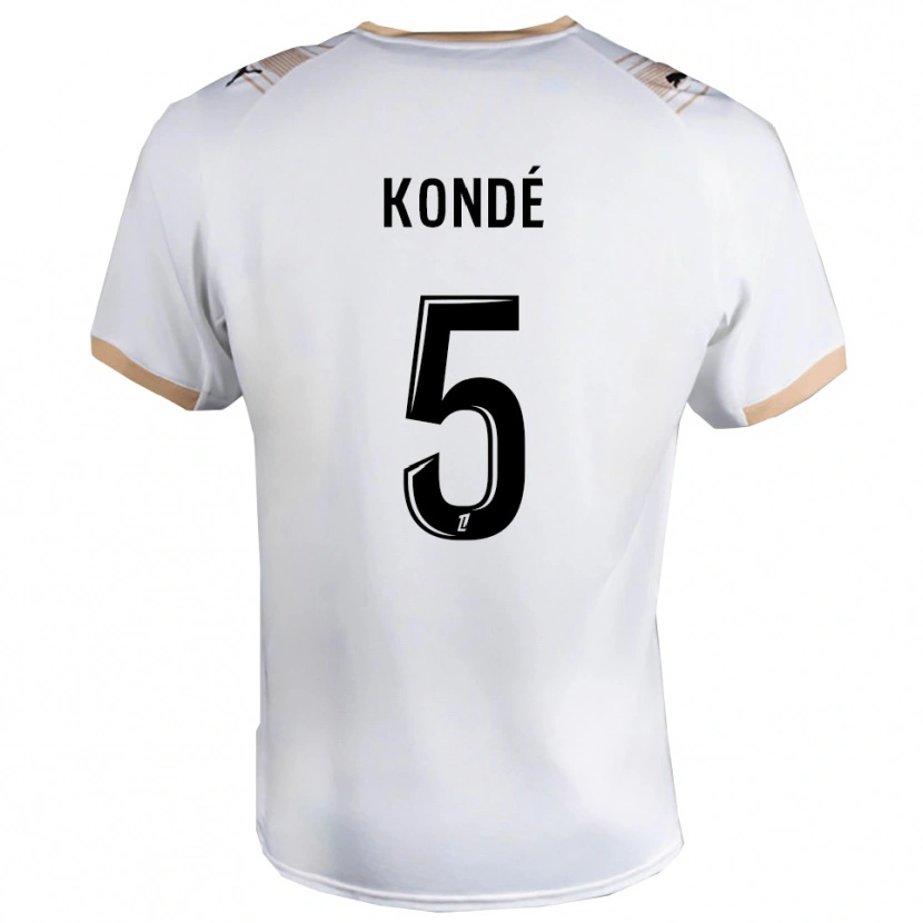 Danxen Barn Jean-Charles Kondé #5 Hvit Svart Bortetrøye Drakt Trøye 2025/26 Skjorter T-Skjorte