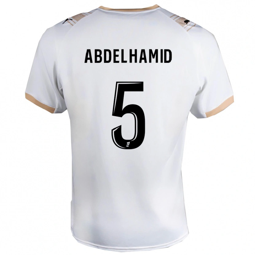 Danxen Barn Yunis Abdelhamid #5 Hvit Svart Bortetrøye Drakt Trøye 2025/26 Skjorter T-Skjorte