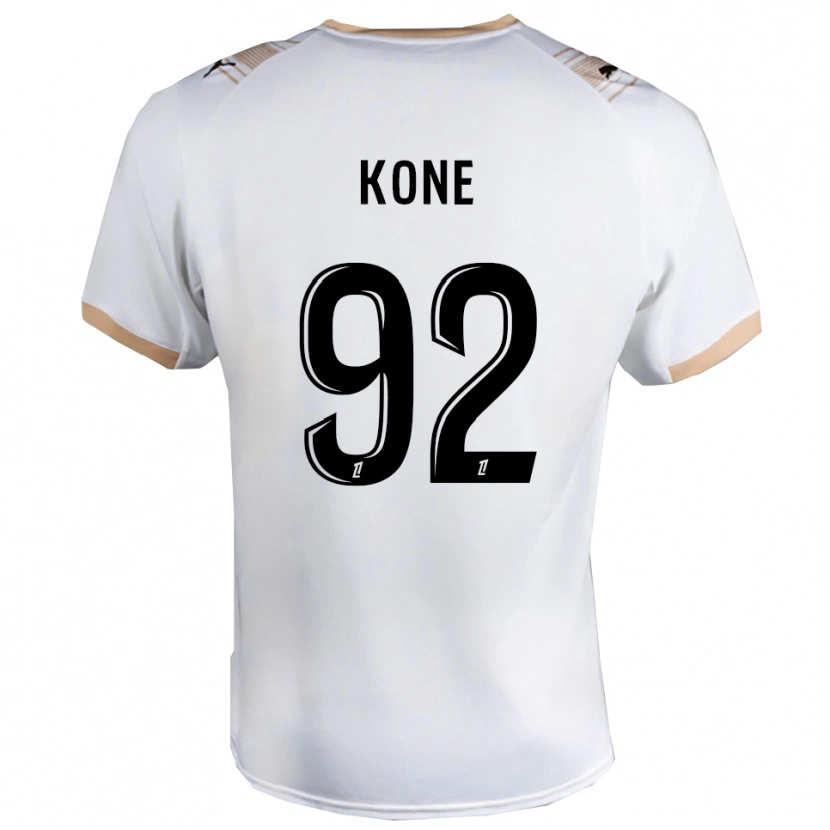 Danxen Barn Abdoul Koné #92 Hvit Svart Bortetrøye Drakt Trøye 2025/26 Skjorter T-Skjorte