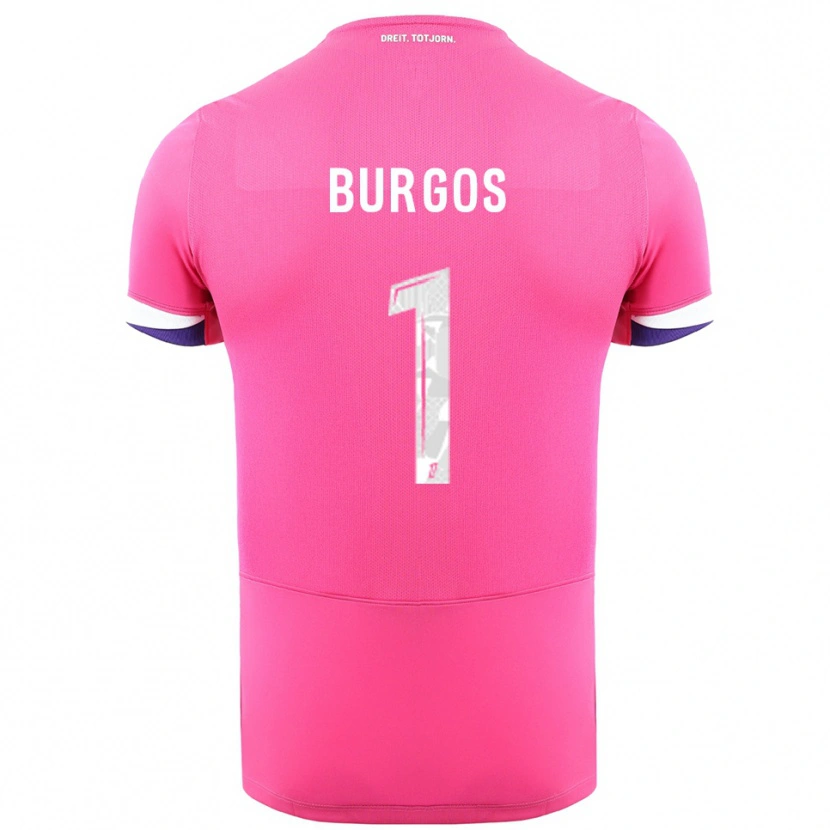 Danxen Barn Diego Burgos #1 Rosa Hvit Bortetrøye Drakt Trøye 2025/26 Skjorter T-Skjorte