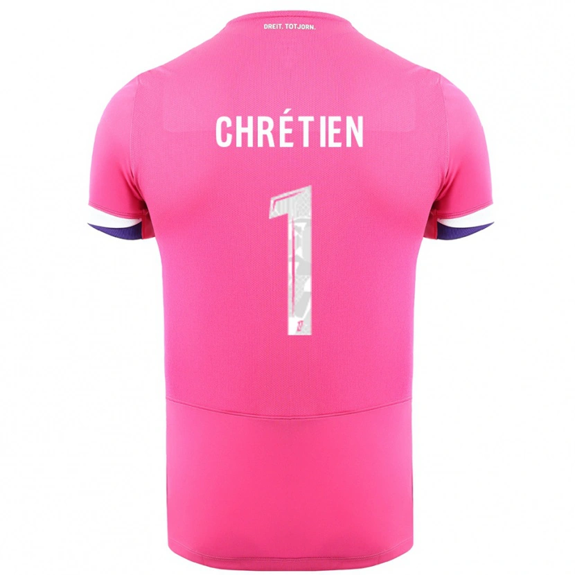 Danxen Barn Jean-Pierre Chrétien #1 Rosa Hvit Bortetrøye Drakt Trøye 2025/26 Skjorter T-Skjorte