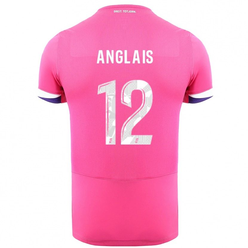 Danxen Barn Anaëlle Anglais #12 Rosa Hvit Bortetrøye Drakt Trøye 2025/26 Skjorter T-Skjorte