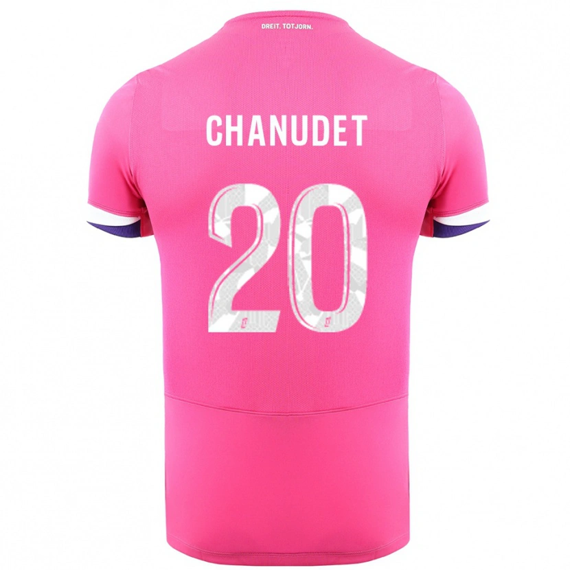 Danxen Barn Coralie Chanudet #20 Rosa Hvit Bortetrøye Drakt Trøye 2025/26 Skjorter T-Skjorte