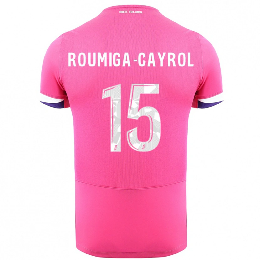 Danxen Barn Sonia Roumiga-Cayrol #15 Rosa Hvit Bortetrøye Drakt Trøye 2025/26 Skjorter T-Skjorte