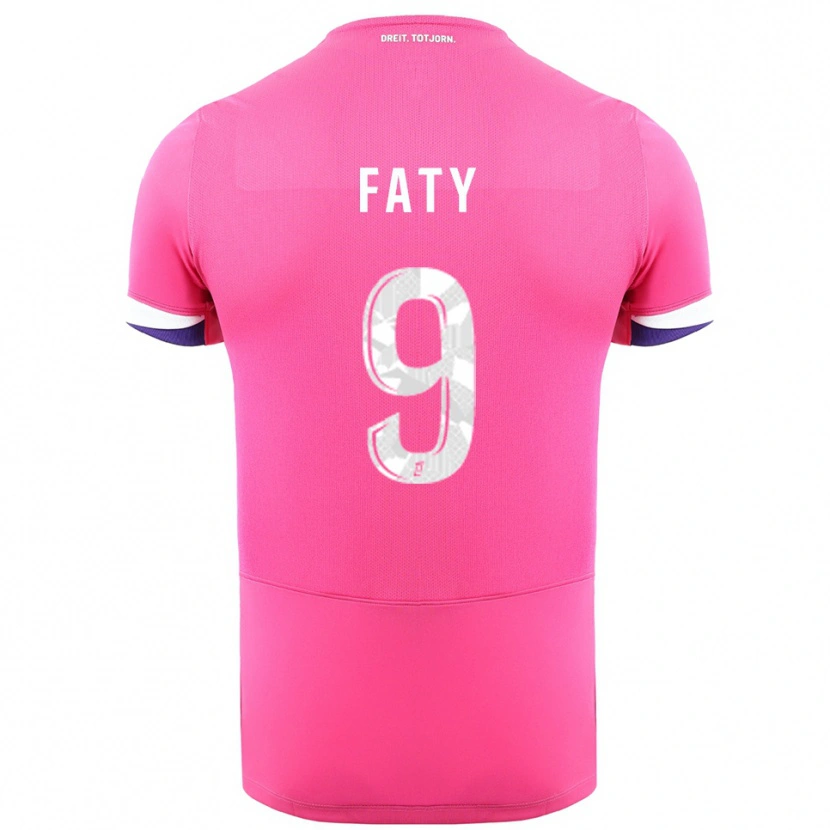 Danxen Barn Enzo Faty #9 Rosa Hvit Bortetrøye Drakt Trøye 2025/26 Skjorter T-Skjorte