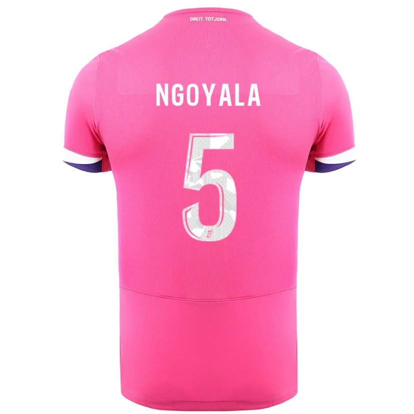 Danxen Barn Frédéric Efuele Ngoyala #5 Rosa Hvit Bortetrøye Drakt Trøye 2025/26 Skjorter T-Skjorte