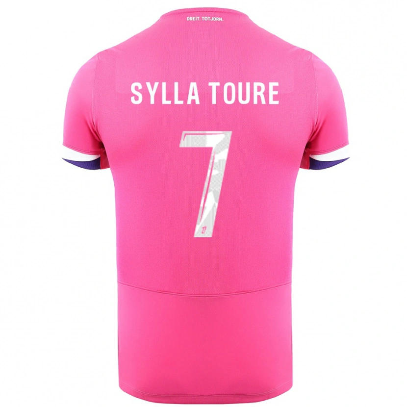 Danxen Barn Ismael Sylla Touré #7 Rosa Hvit Bortetrøye Drakt Trøye 2025/26 Skjorter T-Skjorte