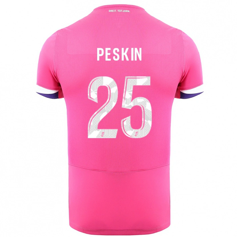 Danxen Barn Kelso Peskin #25 Rosa Hvit Bortetrøye Drakt Trøye 2025/26 Skjorter T-Skjorte