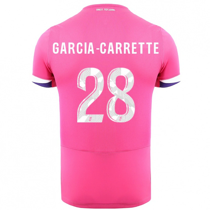 Danxen Barn Hortense Garcia-Carrette #28 Rosa Hvit Bortetrøye Drakt Trøye 2025/26 Skjorter T-Skjorte