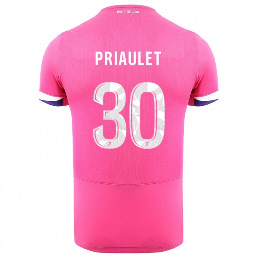 Danxen Barn Anaïs Priaulet #30 Rosa Hvit Bortetrøye Drakt Trøye 2025/26 Skjorter T-Skjorte