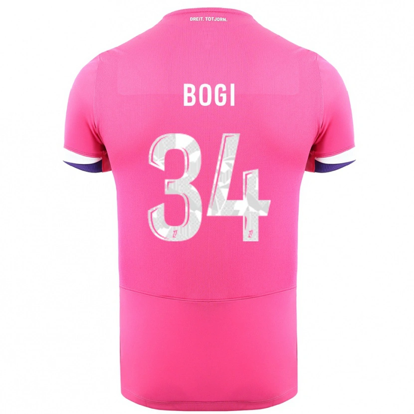 Danxen Barn Fiona Bogi #34 Rosa Hvit Bortetrøye Drakt Trøye 2025/26 Skjorter T-Skjorte