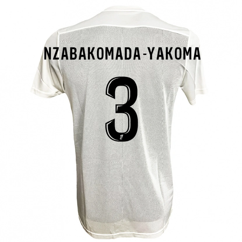 Danxen Barn Raphaël Nzabakomada-Yakoma #3 Svart Hvit Bortetrøye Drakt Trøye 2025/26 Skjorter T-Skjorte