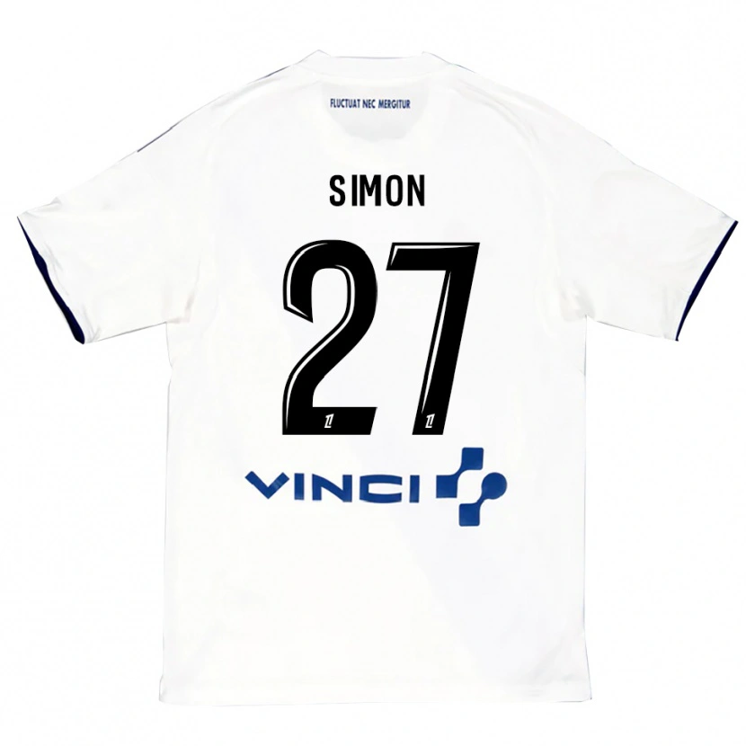 Danxen Barn Moses Simon #27 Hvit Blå Bortetrøye Drakt Trøye 2025/26 Skjorter T-Skjorte