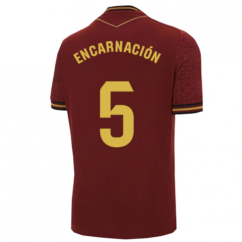 Danxen Barn Encarnación Picardo Amaya #5 Burgunder Gull Bortetrøye Drakt Trøye 2025/26 Skjorter T-Skjorte