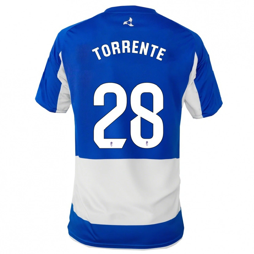 Danxen Barn Raúl Torrente #28 Blå Hvit Bortetrøye Drakt Trøye 2025/26 Skjorter T-Skjorte
