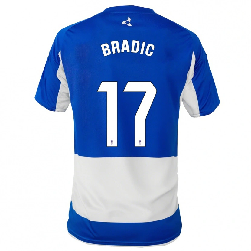 Danxen Barn Biljana Bradić #17 Blå Hvit Bortetrøye Drakt Trøye 2025/26 Skjorter T-Skjorte