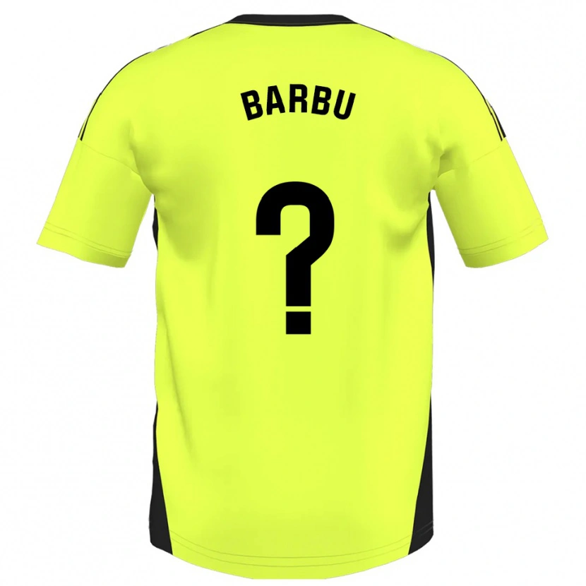 Danxen Barn Álex Barbu #0 Fluorescerende Gul Bortetrøye Drakt Trøye 2025/26 Skjorter T-Skjorte