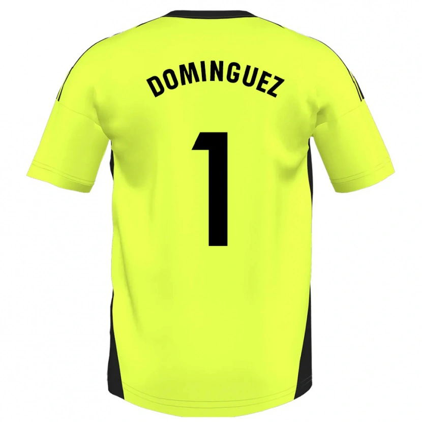 Danxen Barn Iago Domínguez #1 Fluorescerende Gul Bortetrøye Drakt Trøye 2025/26 Skjorter T-Skjorte