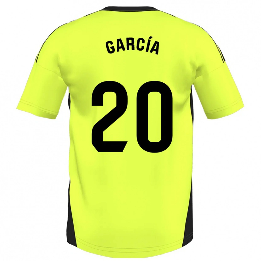 Danxen Barn Alberto García #20 Fluorescerende Gul Bortetrøye Drakt Trøye 2025/26 Skjorter T-Skjorte