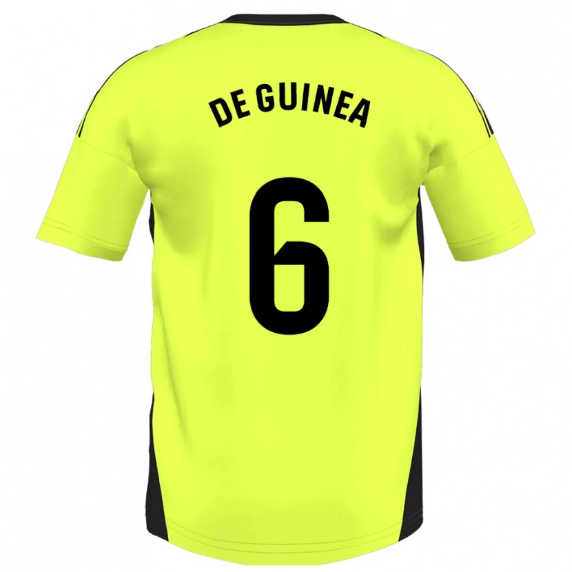 Danxen Barn Asier Ortiz De Guinea #6 Fluorescerende Gul Bortetrøye Drakt Trøye 2025/26 Skjorter T-Skjorte