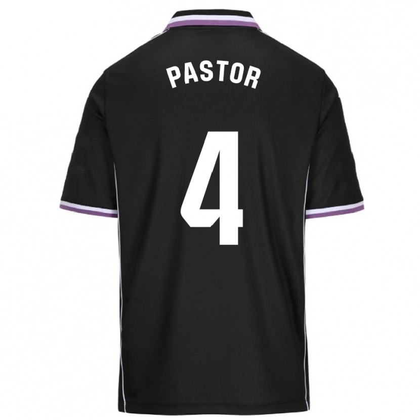 Danxen Barn Alba Pastor Rodríguez #4 Lilla Svart Bortetrøye Drakt Trøye 2025/26 Skjorter T-Skjorte