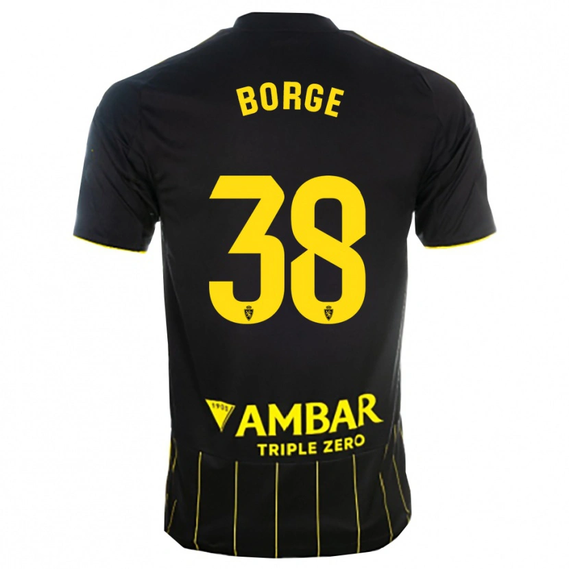 Danxen Barn Andrés Borge #38 Svart Gul Bortetrøye Drakt Trøye 2025/26 Skjorter T-Skjorte