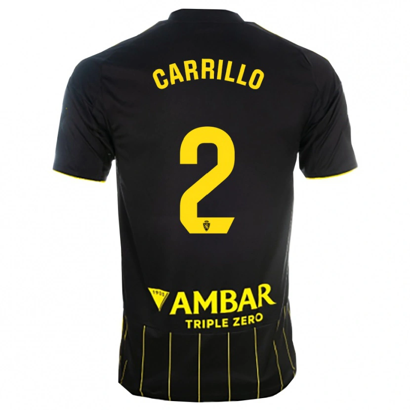 Danxen Barn Hugo Carrillo #2 Svart Gul Bortetrøye Drakt Trøye 2025/26 Skjorter T-Skjorte