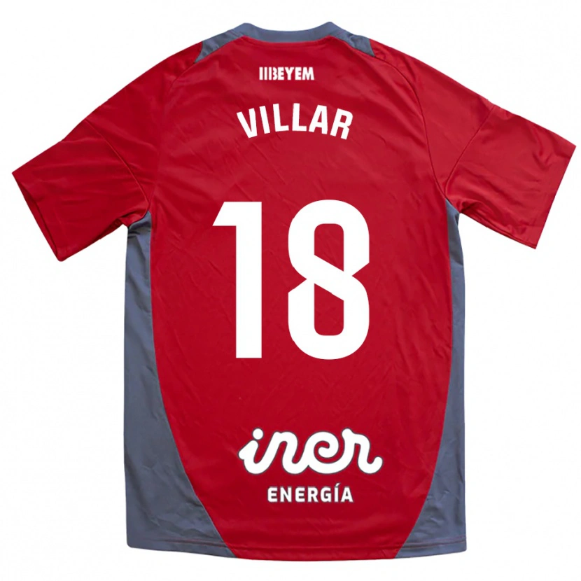 Danxen Barn Javi Villar #18 Rød Grå Bortetrøye Drakt Trøye 2025/26 Skjorter T-Skjorte