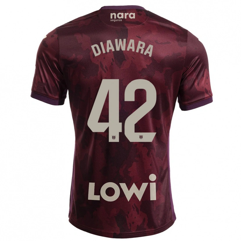 Danxen Barn Amadou Diawara #42 Burgunder Hvit Bortetrøye Drakt Trøye 2025/26 Skjorter T-Skjorte