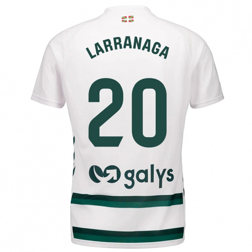 Danxen Barn Aitor Larrañaga #20 Hvit Grønn Bortetrøye Drakt Trøye 2025/26 Skjorter T-Skjorte