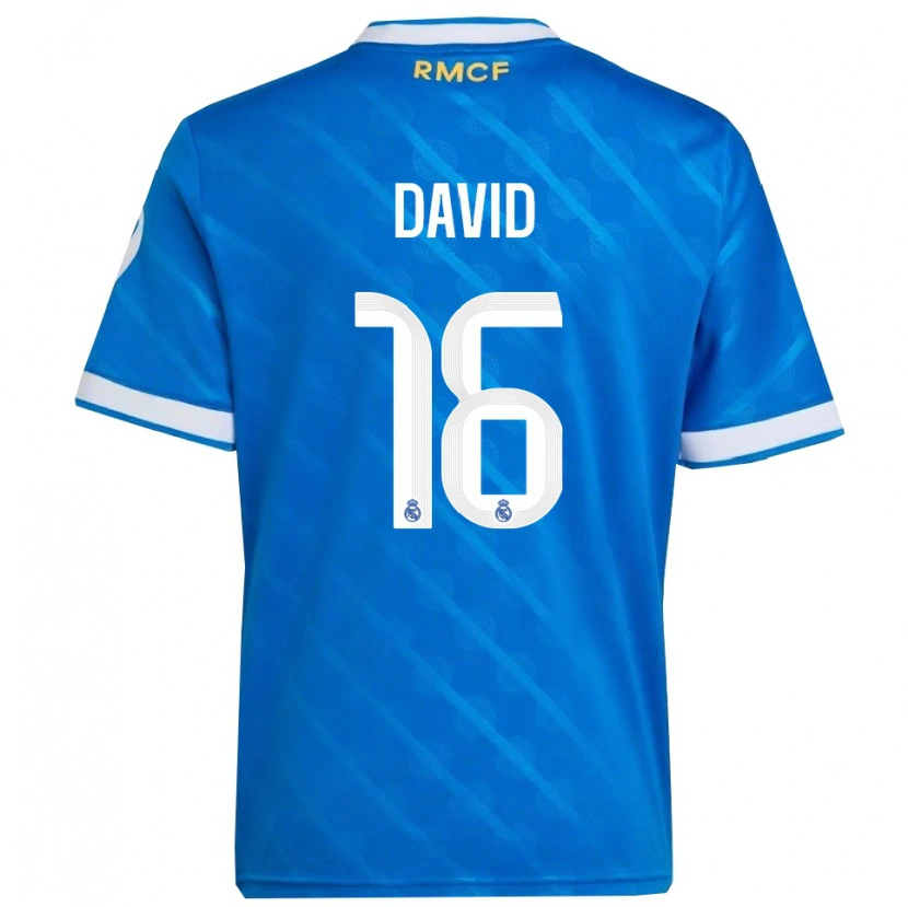 Danxen Barn Antonio David #16 Blå Hvit Tredje Sett Drakt Trøye 2025/26 Skjorter T-Skjorte
