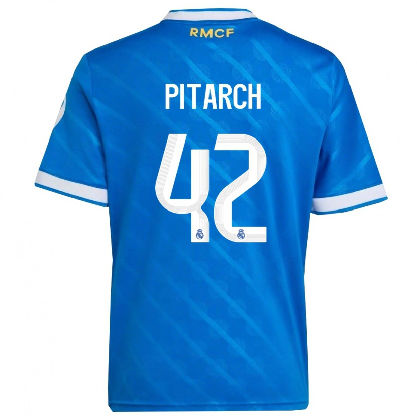 Danxen Barn Thiago Pitarch #42 Blå Hvit Tredje Sett Drakt Trøye 2025/26 Skjorter T-Skjorte