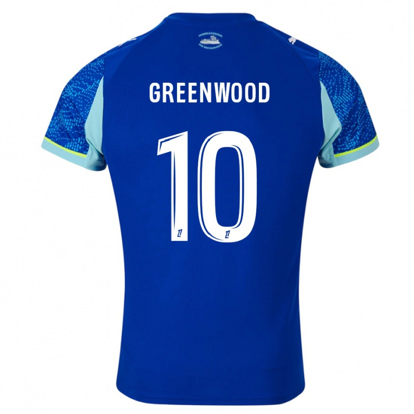 Danxen Barn Mason Greenwood #10 Lyseblå Hvit Tredje Sett Drakt Trøye 2025/26 Skjorter T-Skjorte