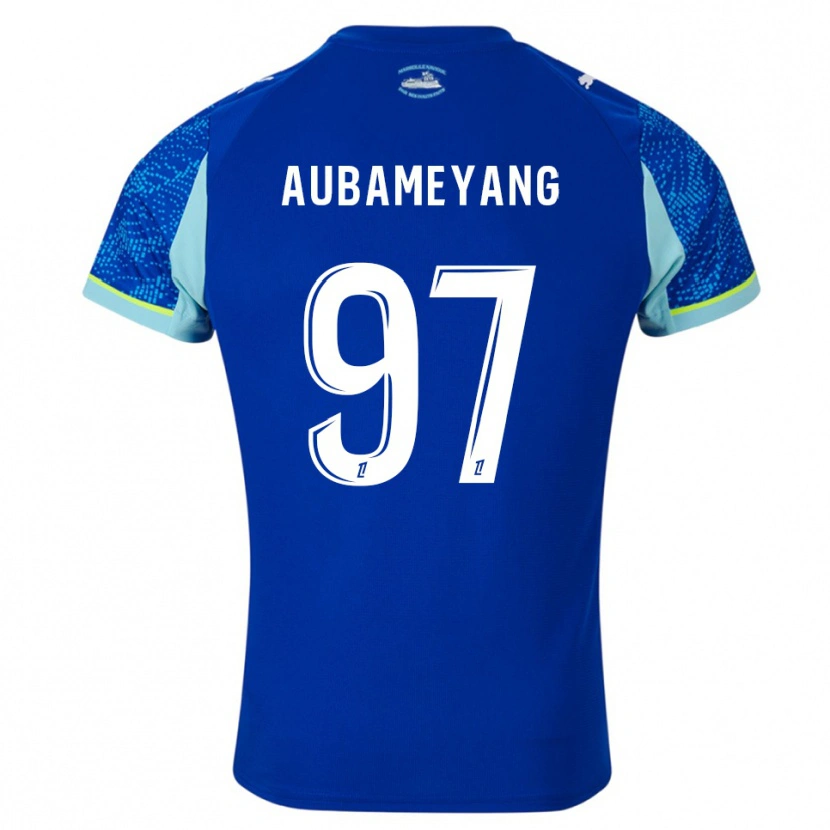 Danxen Barn Pierre-Emerick Aubameyang #97 Lyseblå Hvit Tredje Sett Drakt Trøye 2025/26 Skjorter T-Skjorte
