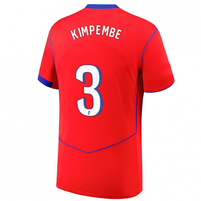 Danxen Barn Presnel Kimpembe #3 Rød Blå Hvit Tredje Sett Drakt Trøye 2025/26 Skjorter T-Skjorte