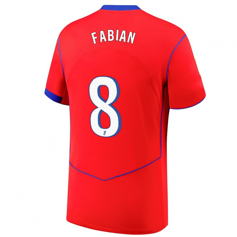 Danxen Barn Fabián Ruiz #8 Rød Blå Hvit Tredje Sett Drakt Trøye 2025/26 Skjorter T-Skjorte