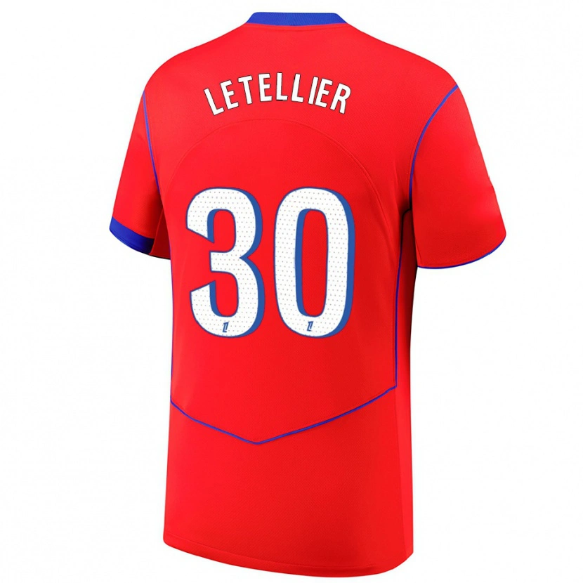 Danxen Barn Alexandre Letellier #30 Rød Blå Hvit Tredje Sett Drakt Trøye 2025/26 Skjorter T-Skjorte