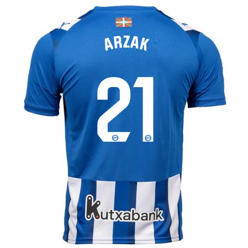 Danxen Mann Andoni Arzak #21 Blå Hvit Hjemmetrøye Drakt Trøye 2025/26 Skjorter T-Skjorte
