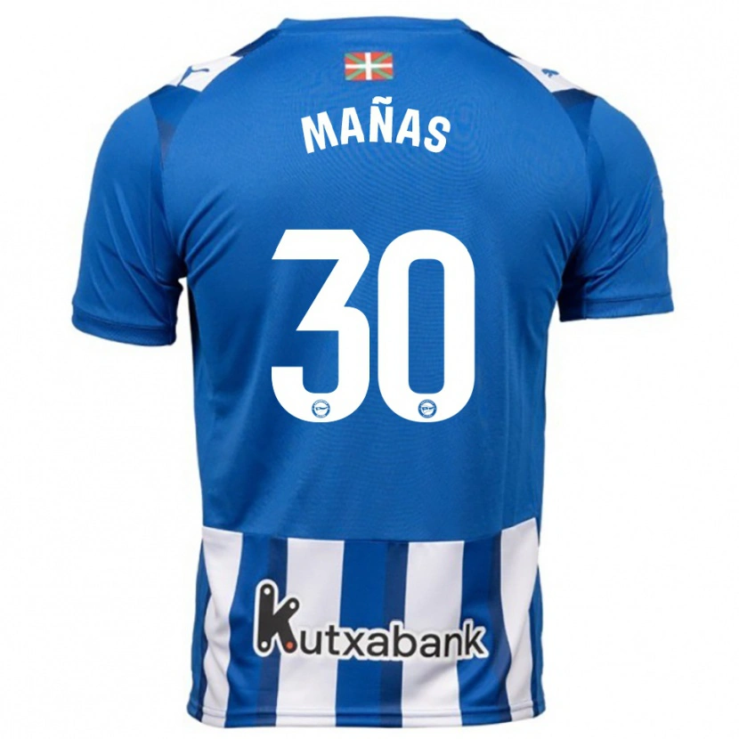Danxen Mann Aitor Mañas #30 Blå Hvit Hjemmetrøye Drakt Trøye 2025/26 Skjorter T-Skjorte
