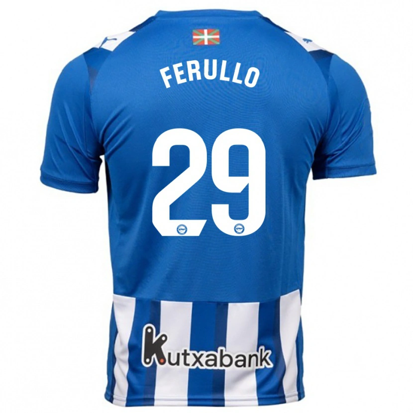 Danxen Mann Flavio Ferullo #29 Blå Hvit Hjemmetrøye Drakt Trøye 2025/26 Skjorter T-Skjorte