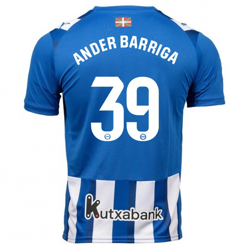 Danxen Mann Jon Ander Barriga #39 Blå Hvit Hjemmetrøye Drakt Trøye 2025/26 Skjorter T-Skjorte