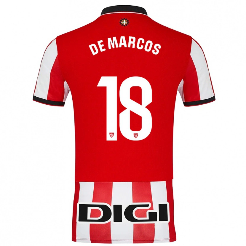 Danxen Mann Oscar De Marcos #18 Rød Hvit Hjemmetrøye Drakt Trøye 2025/26 Skjorter T-Skjorte