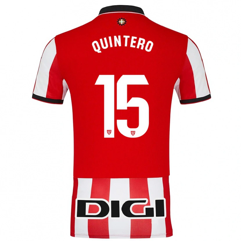 Danxen Mann Iker Quintero #15 Rød Hvit Hjemmetrøye Drakt Trøye 2025/26 Skjorter T-Skjorte