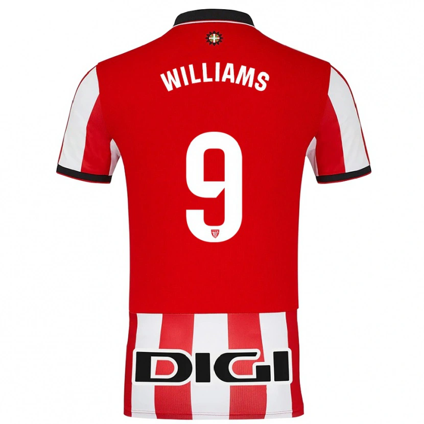 Danxen Mann Iñaki Williams #9 Rød Hvit Hjemmetrøye Drakt Trøye 2025/26 Skjorter T-Skjorte