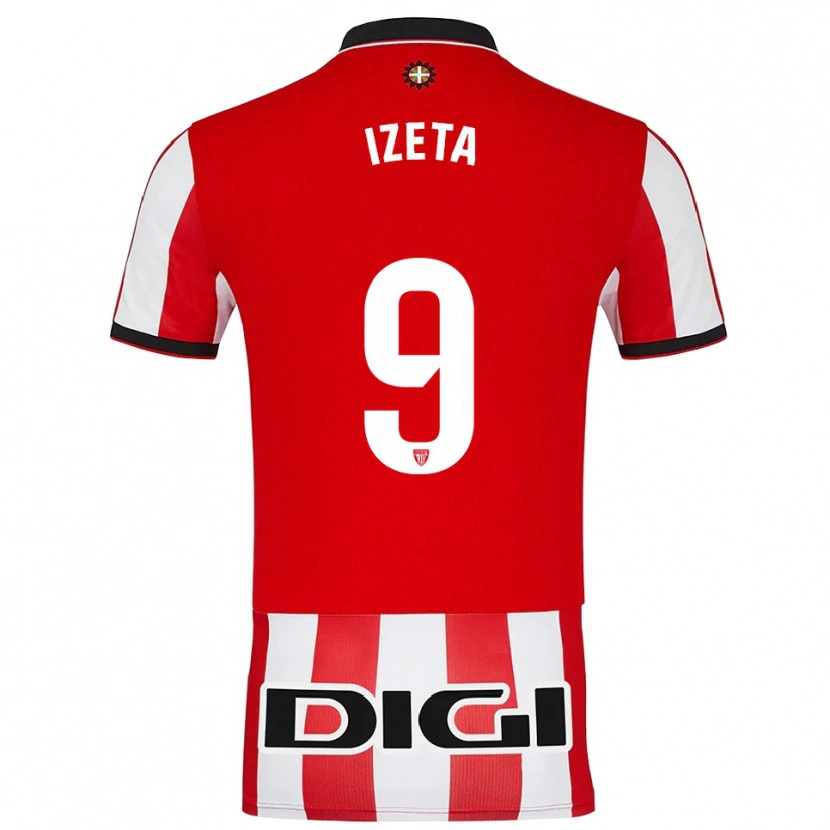 Danxen Mann Urko Izeta #9 Rød Hvit Hjemmetrøye Drakt Trøye 2025/26 Skjorter T-Skjorte