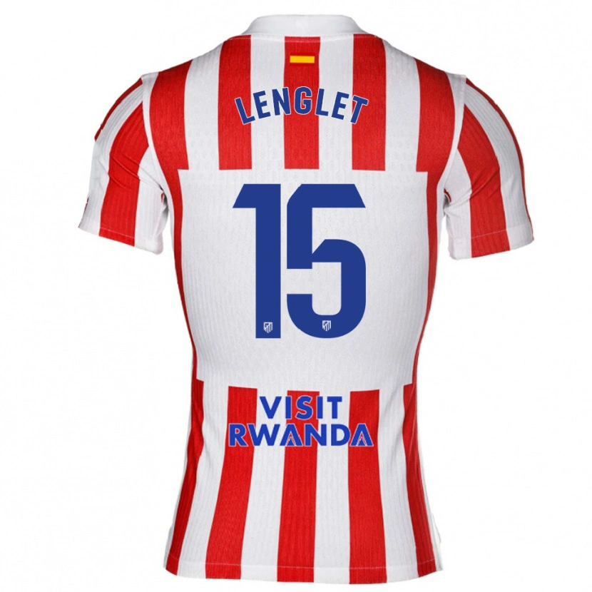 Danxen Mann Clément Lenglet #15 Rød Hvit Hjemmetrøye Drakt Trøye 2025/26 Skjorter T-Skjorte