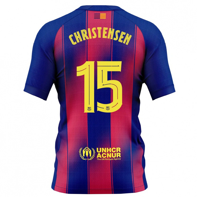 Danxen Mann Andreas Christensen #15 Blå Rød Hjemmetrøye Drakt Trøye 2025/26 Skjorter T-Skjorte