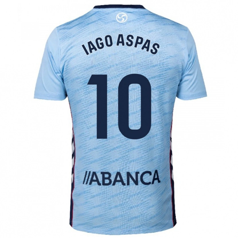 Danxen Mann Iago Aspas #10 Lyseblå Rød Hjemmetrøye Drakt Trøye 2025/26 Skjorter T-Skjorte