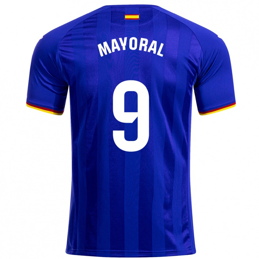 Danxen Mann Borja Mayoral #9 Blå Rød Gul Hjemmetrøye Drakt Trøye 2025/26 Skjorter T-Skjorte